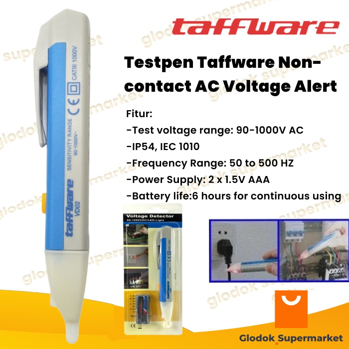 Testpen Bunyi Voltage Alert Taffware Detektor Alat Deteksi Kabel Putus