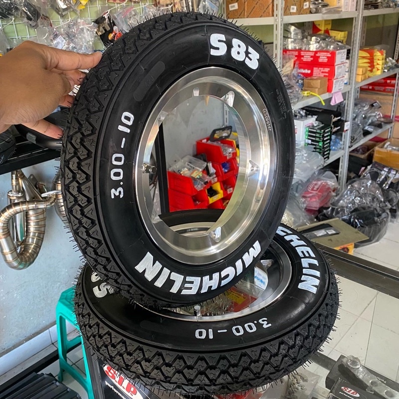 ban michelin s83 velg GS garasi scooter 3.00-10 vespa ring 10