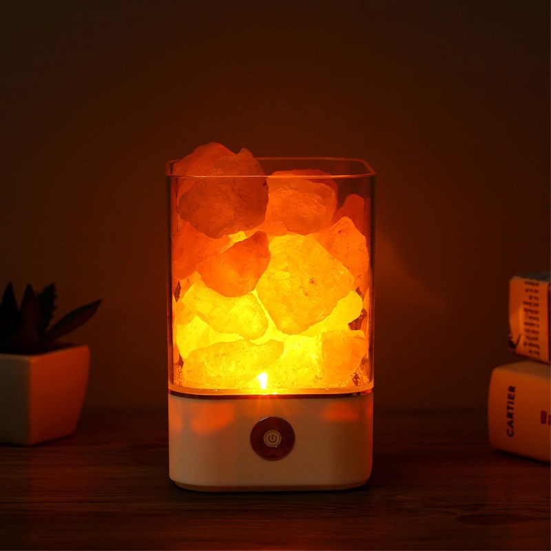 ICOCO Lampu Tidur LED Crystal Salt Lamp of Himalaya Lava Lamp - M4 - Black