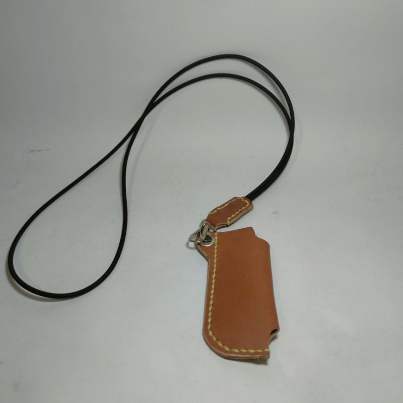 sarung wadah korek gas cricket bensin tokai kulit asli dengan gantungan