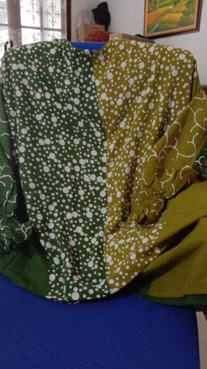 Longdress Kaftan Lowo Jumbo Pastel Soft Soganan Busui Gamis Batik Cap