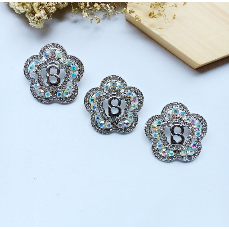 Brooch Buttonscarves KW//Bros Buttonscarves Polos/Mata/Mutiara-Star-Silver