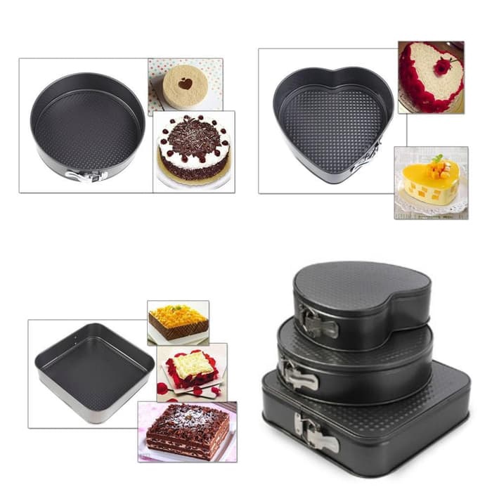 [DEASHOP] LOYANG KUE / CETAKAN KUE ANTI LENGKET SET 3 IN 1 / SET TEFLON CAKE PAN MOLD 3 IN 1