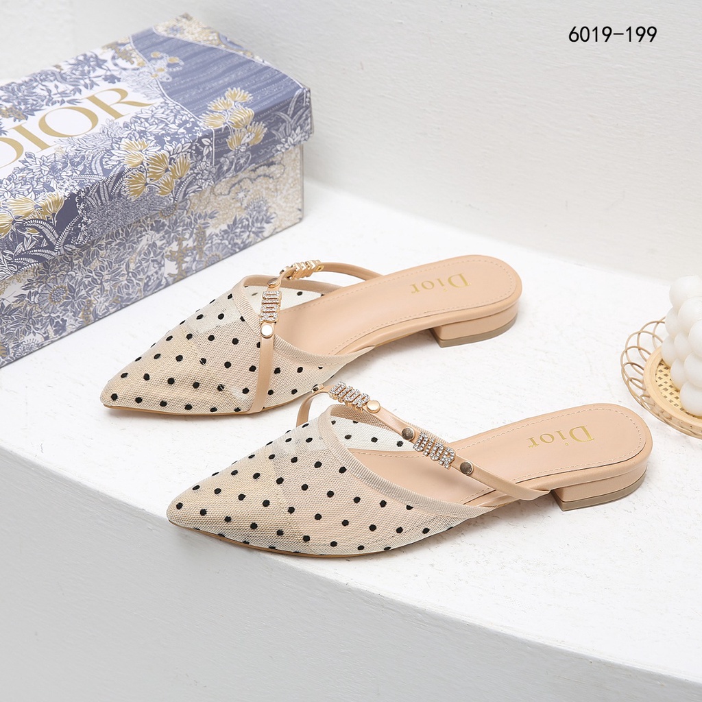 DR Polka Dot Slingback Flat #6019-199