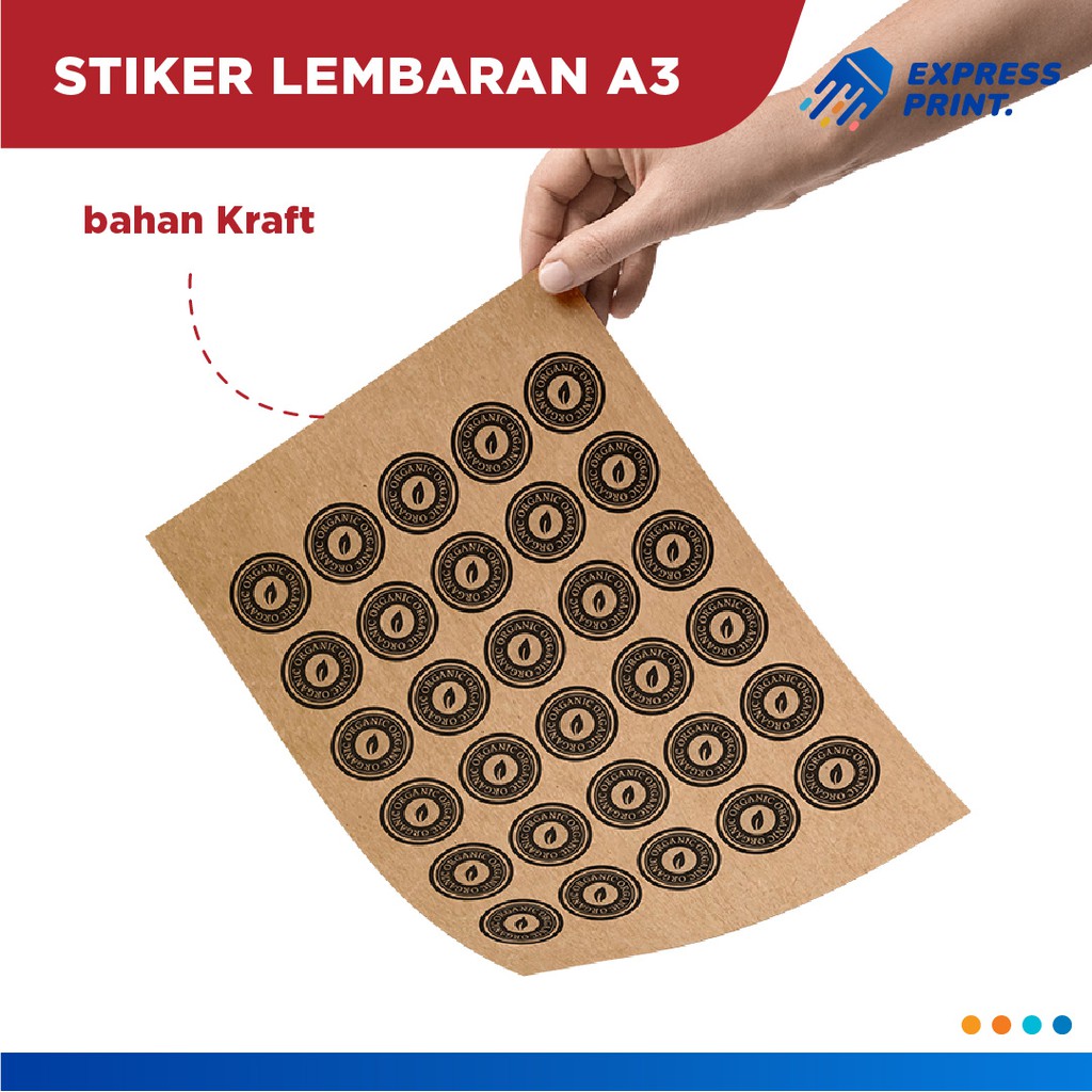 

Cetak Stiker Bhan Kraft A3+ Cetak Stiker Cutting (Print + Cutting) Full Color, Cut Kotak