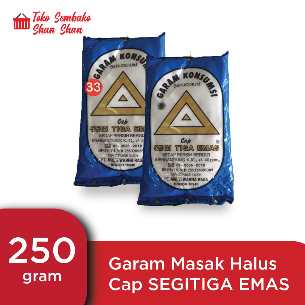 

GARAM MASAK CAP SEGITIGA EMAS/ GARAM HALUS 250 GR MURAH