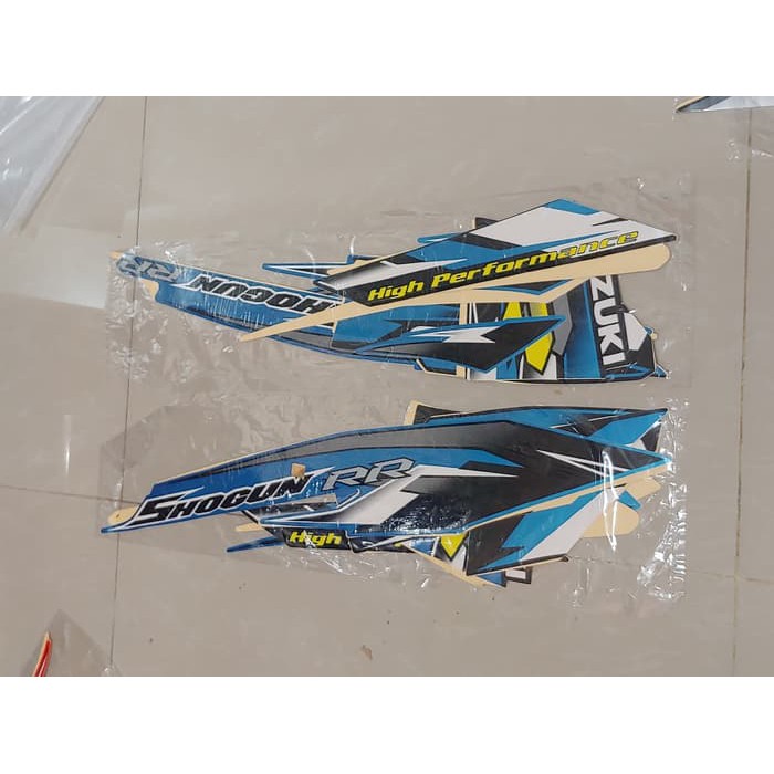 Stiker Bodi &amp; Lis Body &amp; Striping Shogun RR 2008 Biru Hitam