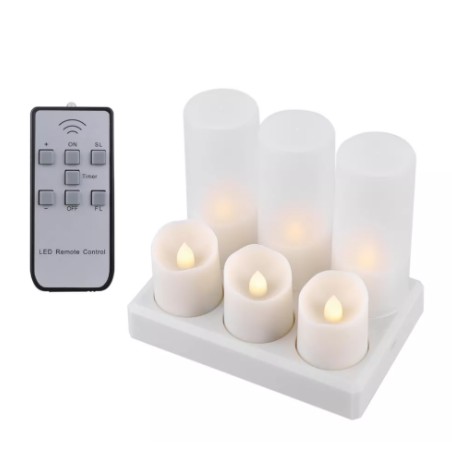 Lilin Elektrik LED Tea Light Candle Portable Rechargeable With Remote Valentin Valentine