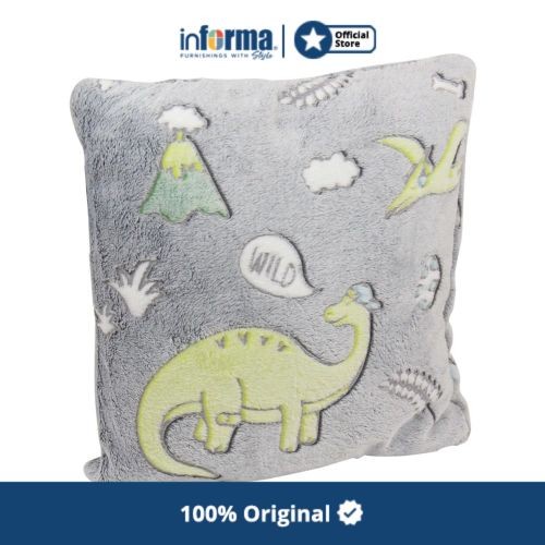 Sofa-Bantal- Informa - Bantal Sofa - Cushion Glowing Dinosaur Gray 45X45Cm -Bantal-Sofa.