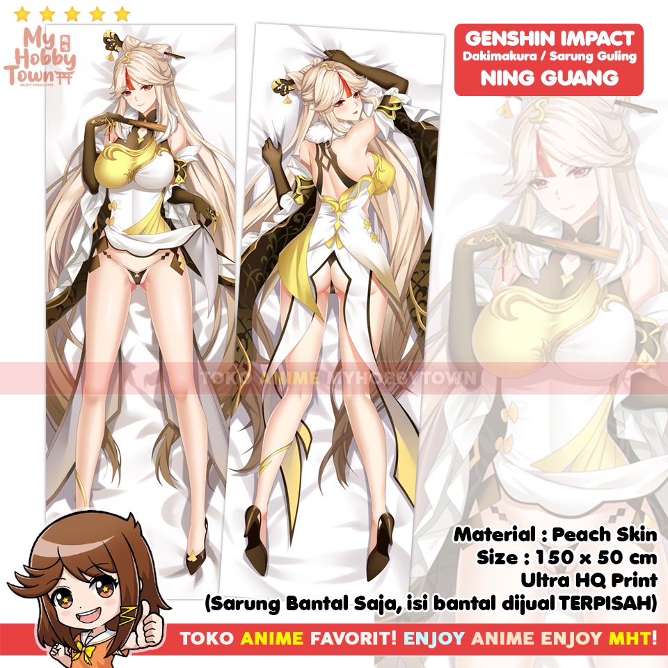 Sarung Bantal Anime Dakimakura Genshin Impact : Ningguang Waifu