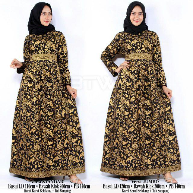 Batik Couple keluarga sania ruffle ori ndoro jowi dnt-Gamis Dewasa
