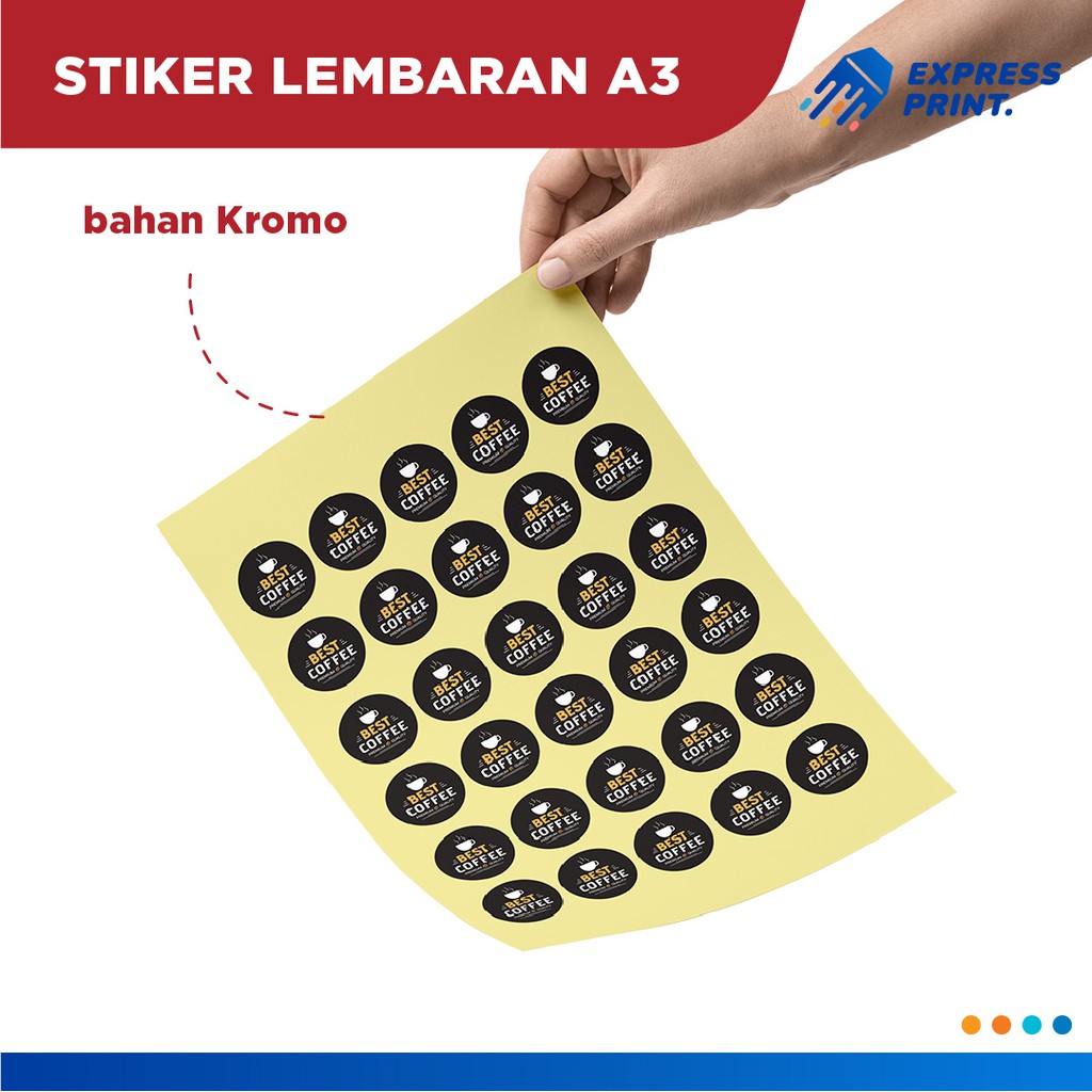 

Cetak Stiker Bahan KROMO A3+ Cetak Stiker Cutting (Print + Cutting) Full Color Stiker Custom