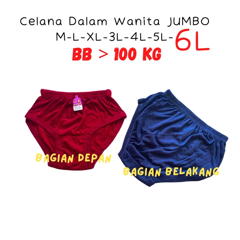 Celana dalam CD Cawet Kancut Wanita Perempuan Cewek Jumbo Big Size Bahan adem Motif Murah Import 5L