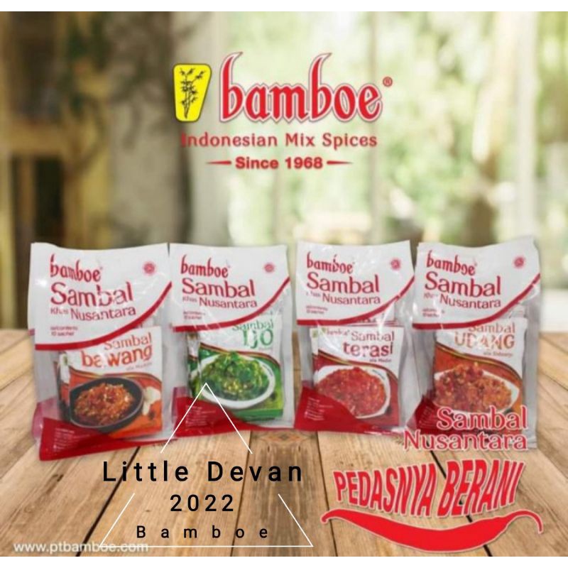 New!! sambal bamboe terasi udang bawang ijo 10 sachet @ 15gr