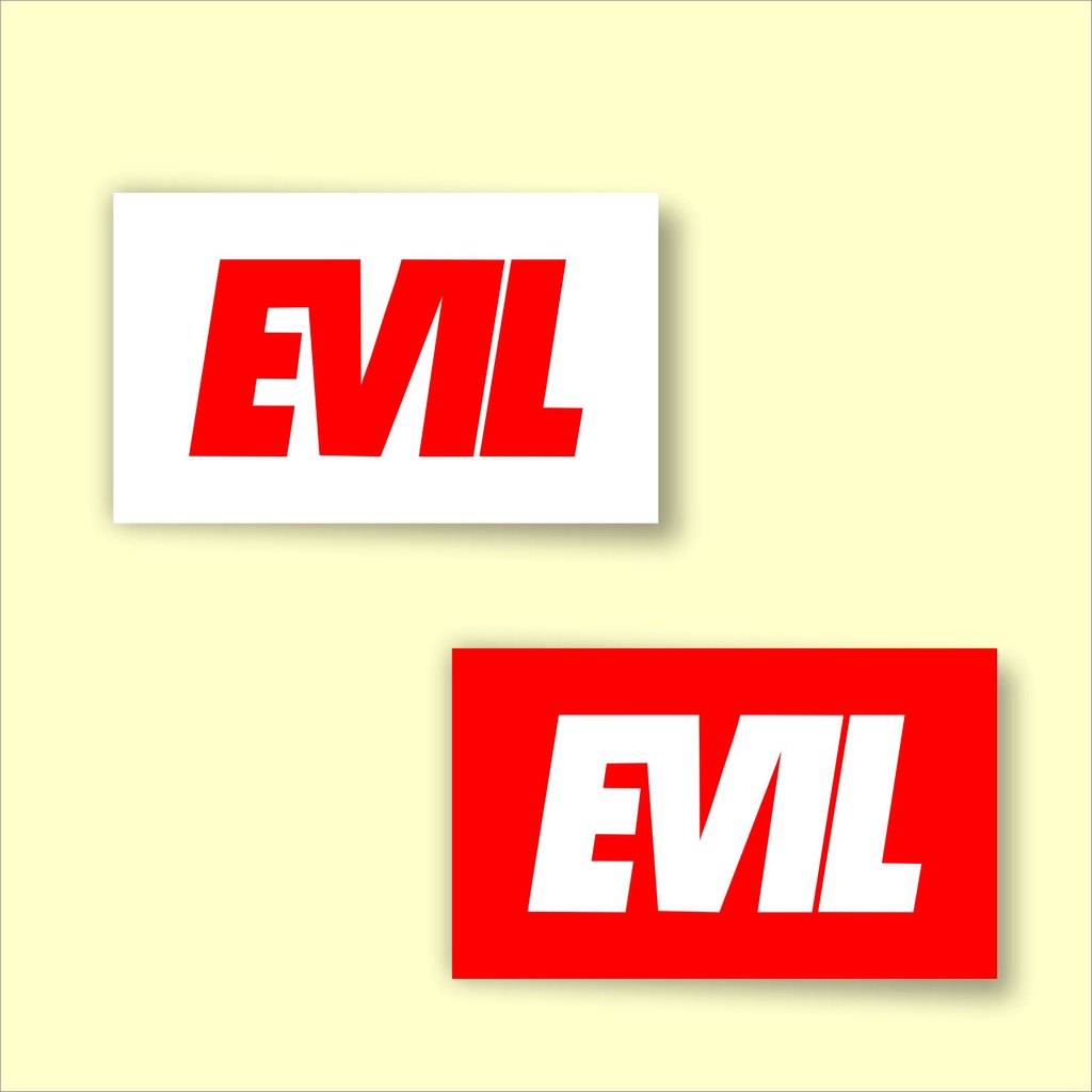 

Stiker brand stiker distro Evil bahan graftac anti air