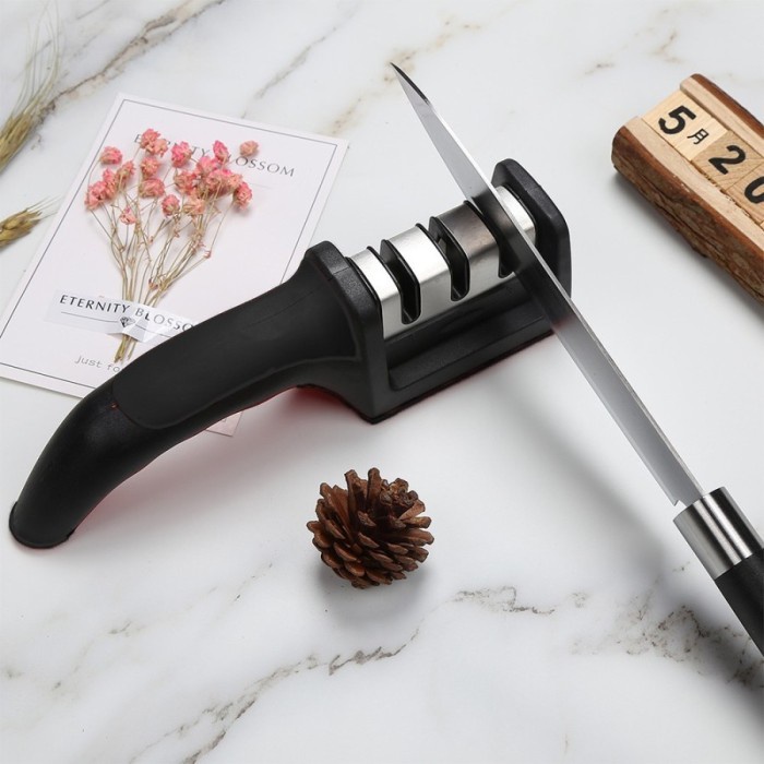 SHAPU-ICHI Triple Head Knife Sharpener Alat Pengasah Pisau Gunting