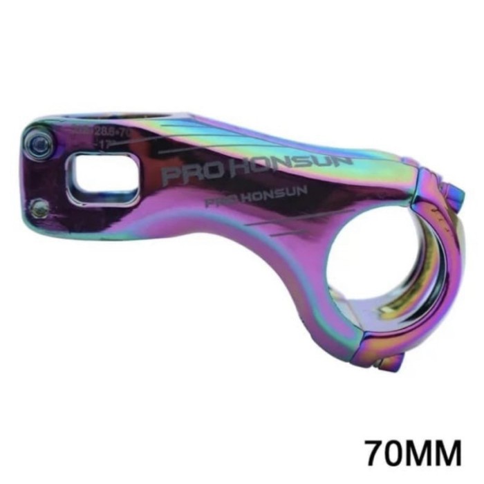 Stem Pro Honsun warna Rainbow 70mm 90mm 17 derajat Oversize Alloy