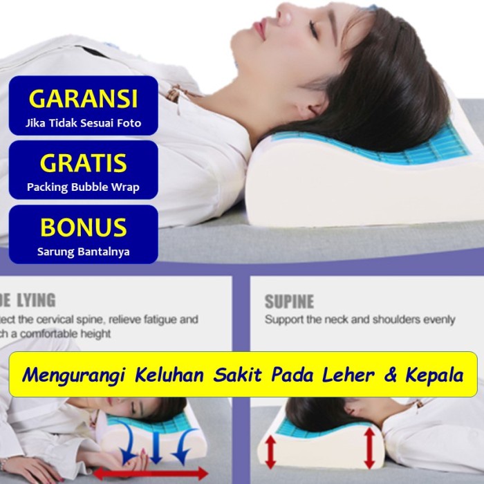 Bantal Leher - Bantal Kesehatan Terapi Dingin Kepala Leher Memory Foam Informa