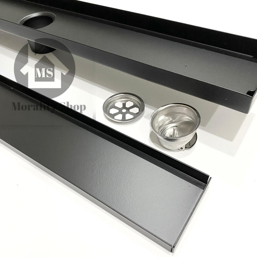 Saringan Got 60cm stainless 304 Tebal HITAM T96 - Floor Drain smart Tile Drain black minimalis