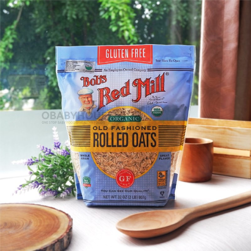 Bobs Red Mill Gluten Free Organic Old Fashioned Rolled Oats 907 gram (Exp 17 Oktober 2023)