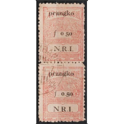 

Perangko Filateli A28 Indonesia 1947 F 0,5 Strips of 2 Overprint "Prangko NRI" on Japanesse Occupati