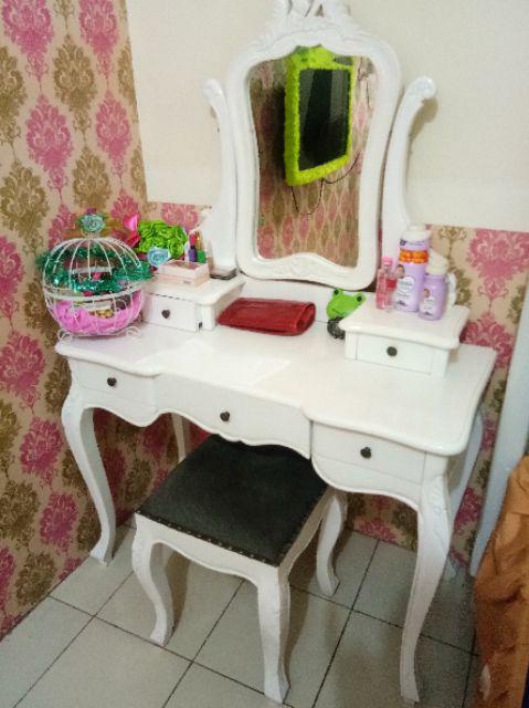 Meja Rias Kartini Kaca Ukir + Puk Harga Murah