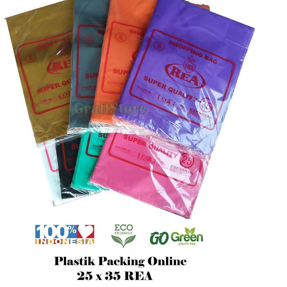 

Ready stok 9a Plastik Packing Online Shop 25x35 merk REA isi 100 lembar packing online EY Terupdate-