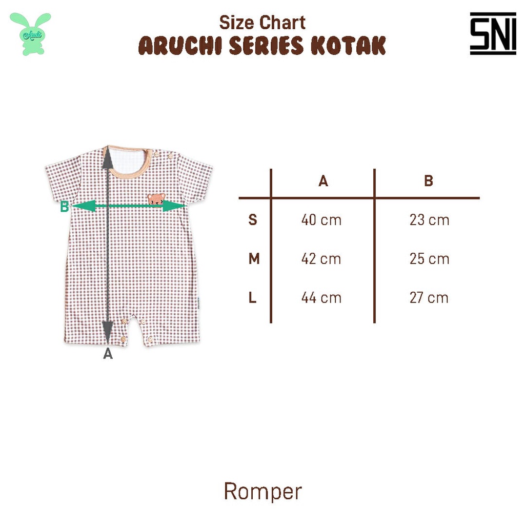 ROMPER KOTAK ARUCHI PASTEL ROMPER ANAK ARUCHI BORDIR TEMPEL / ROMPER ARUCHI SERIES KOTAK 3-12 BULAN