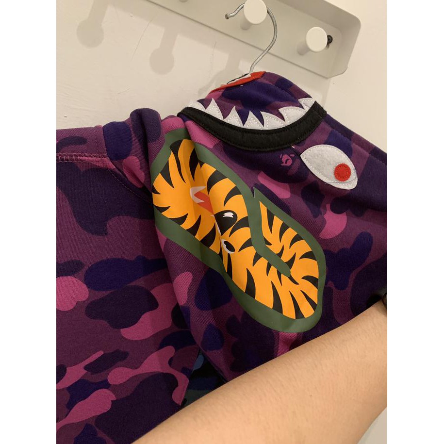 Bape Shark Hoodie 1St Camo Purple Blue Half Fullzip Bnip Complete Set X8163