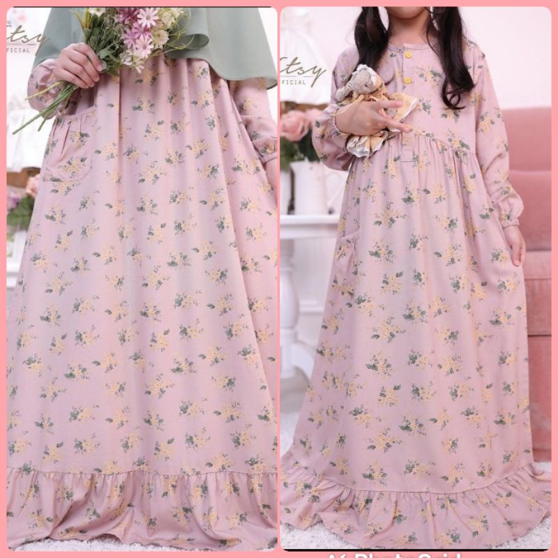 COUPLE DITSY NIGHTGOWN NUALLA CREPEPINK