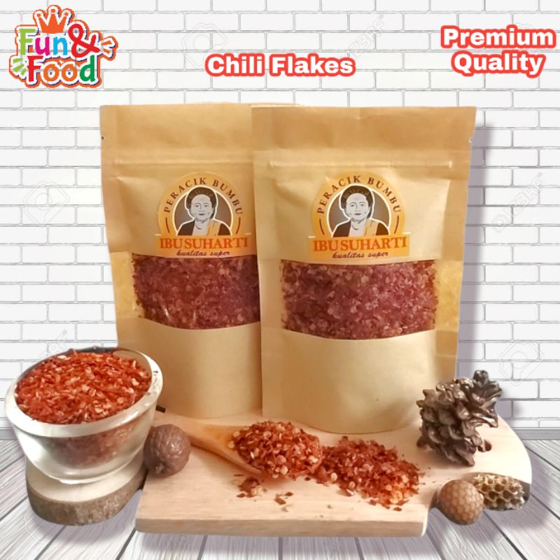 

Ibu Suharti - Rempah Bubuk Chili Flakes Murni Bumbu Dapur Cabe Bubuk Kasar Pure Chili Flakes Kualitas Premium