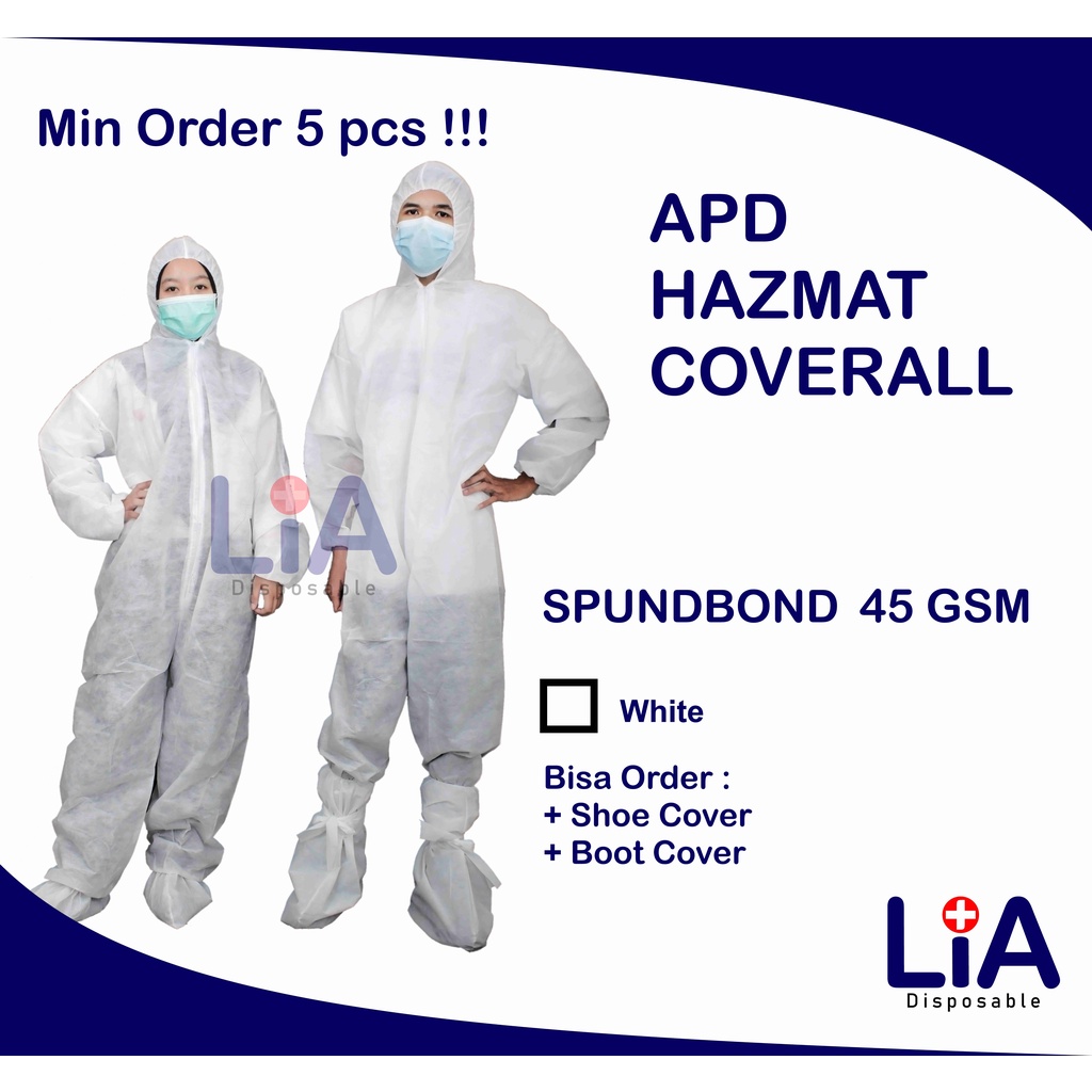 APD MEDIS| HAZMAT | COVERALL | DISPOSABLE SPUNDBOND / NW 45 GSM