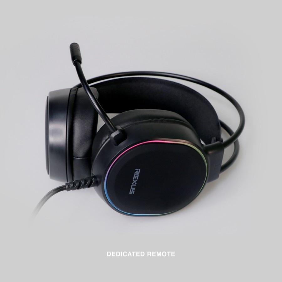 Headset gaming rexus Wired Usb sound 7.1 surround Rgb with mic Thundervox HX9 - Headphone Rx Hx-9