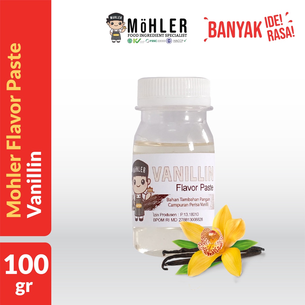 MOHLER Pasta perisa pewarna VANILLIN (KLIK KOMBO HEMAT UNTUK BELI 1 GRATIS 1)