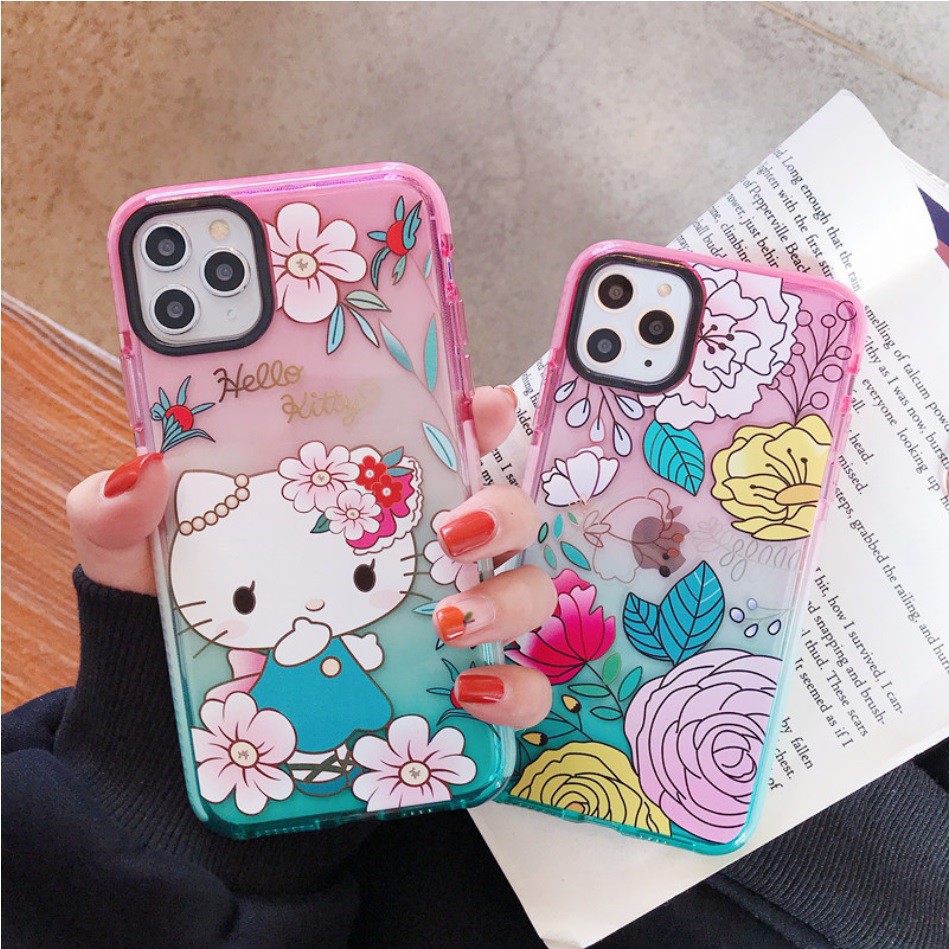 KITTY FLOWER Rainbow case iphone 6 7 8 6+ 7+ 8+ X Xs 11 Pro Max 12 pro max 13 14