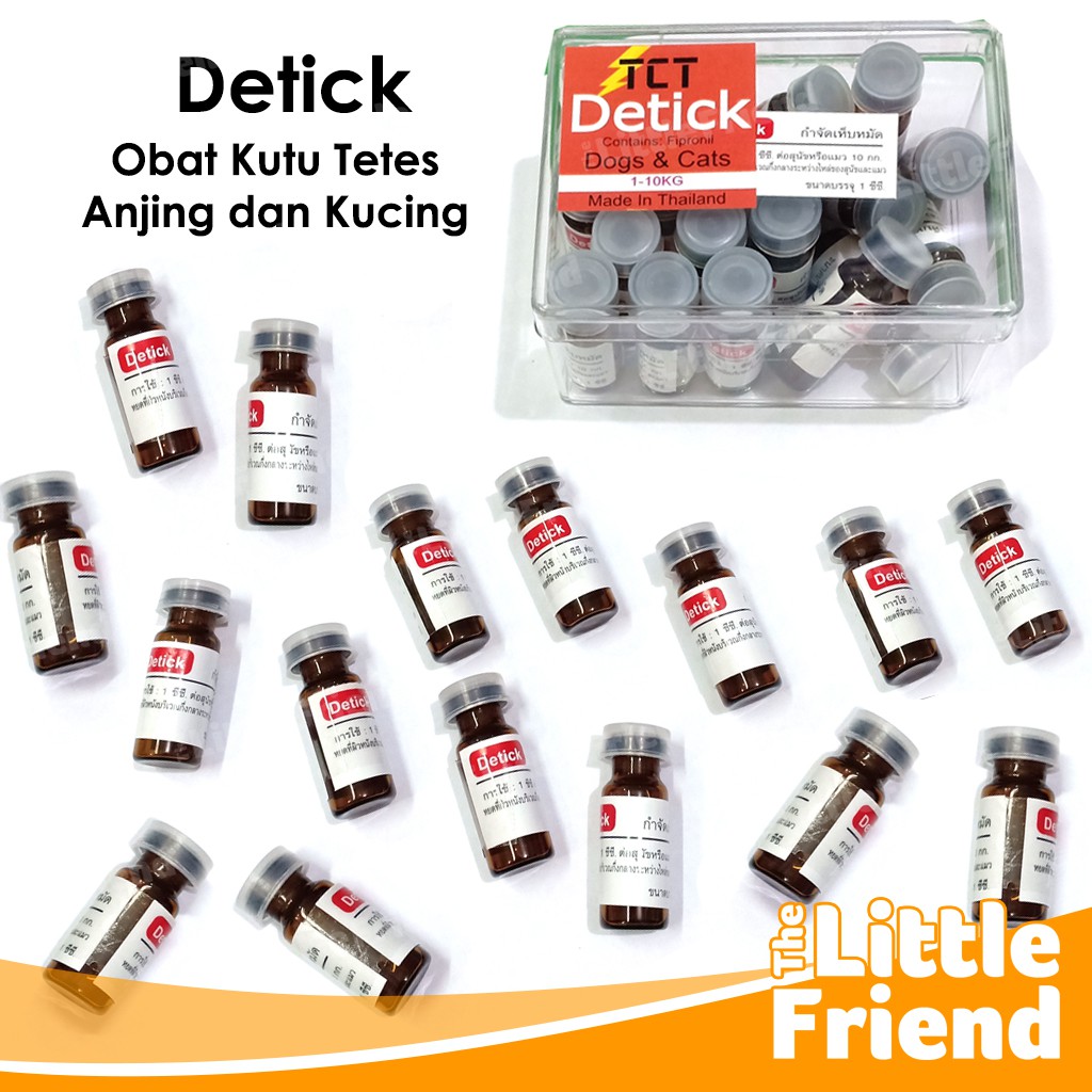 Obat Kutu Tetes Anjing Kucing Detick Ampuh 1ml 2ml 3ml ECER per Botol