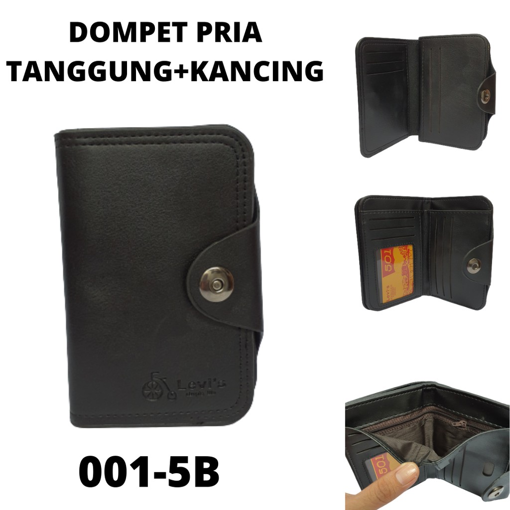 Dompet Pria Ukuran 3/4 | Dompet Cowok Tanggung Kancing Dan Simple Bahan PU Leather |(MIX#DP#TGG#KCG)