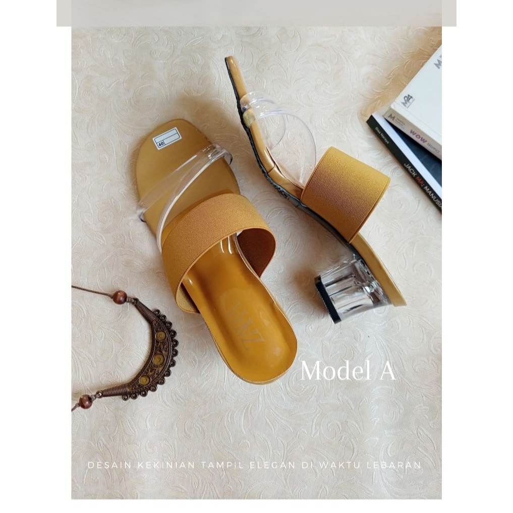 sandal wanita terbaru wedges  murah import ZARA SEPATU KACA REJECT PABRIK MODEL JELLY kode A