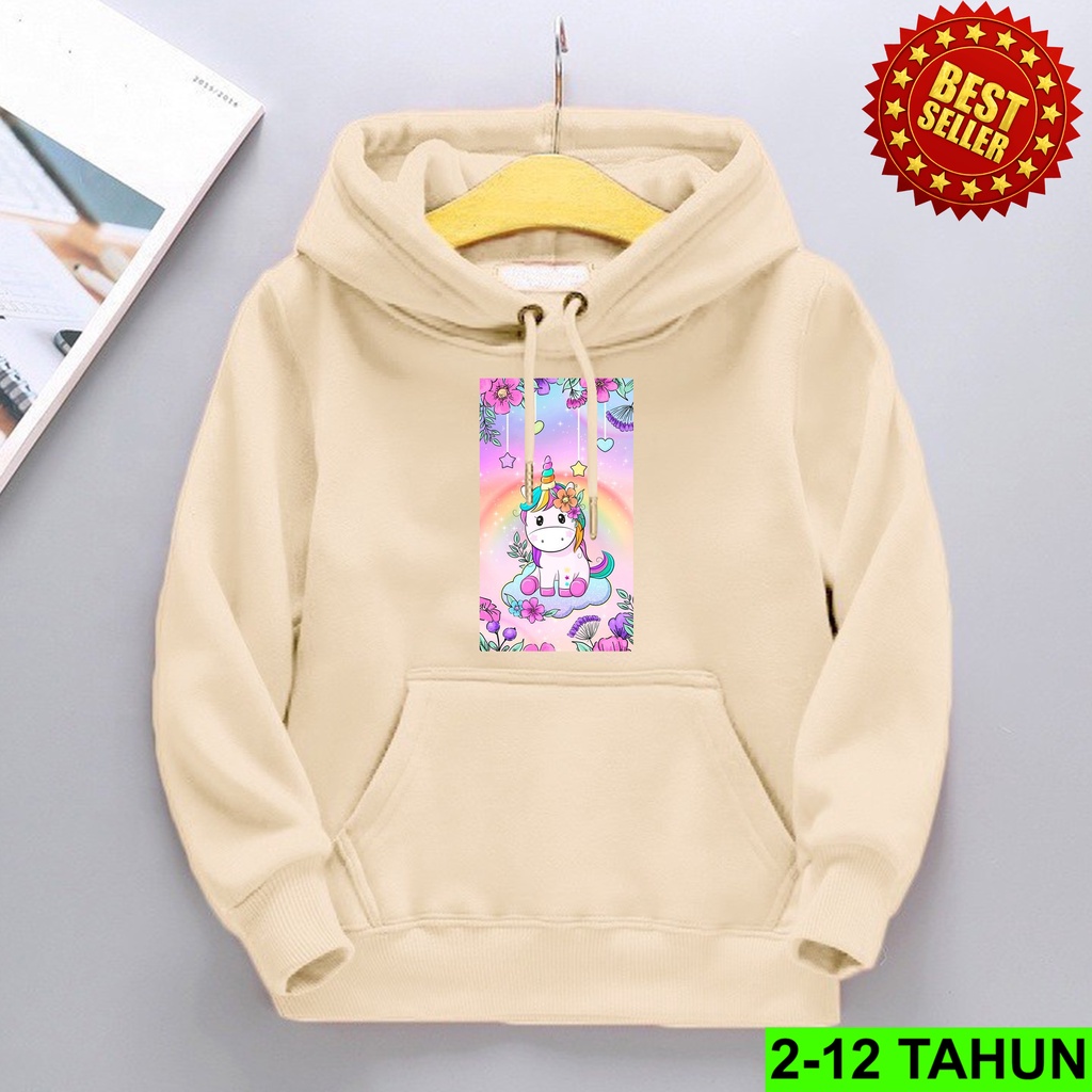 Hoodie Anak Perempuan Laki Laki / Hodie Anak Usia 2 3 4 5 6 7 8 9 10 11 12 Tahun / Jaket Anak Cewek Cowok / Switer Unicorn block hodie cewek