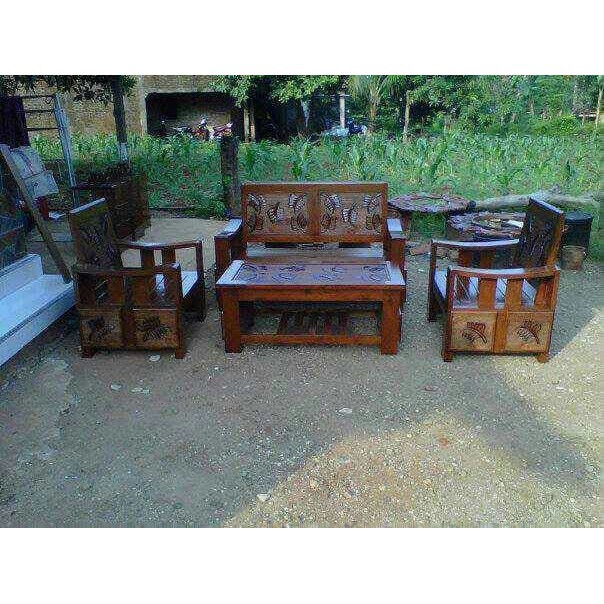 kursi dan meja tamu jati (Furniture,kursi tamu,lemari, bufet,meja)