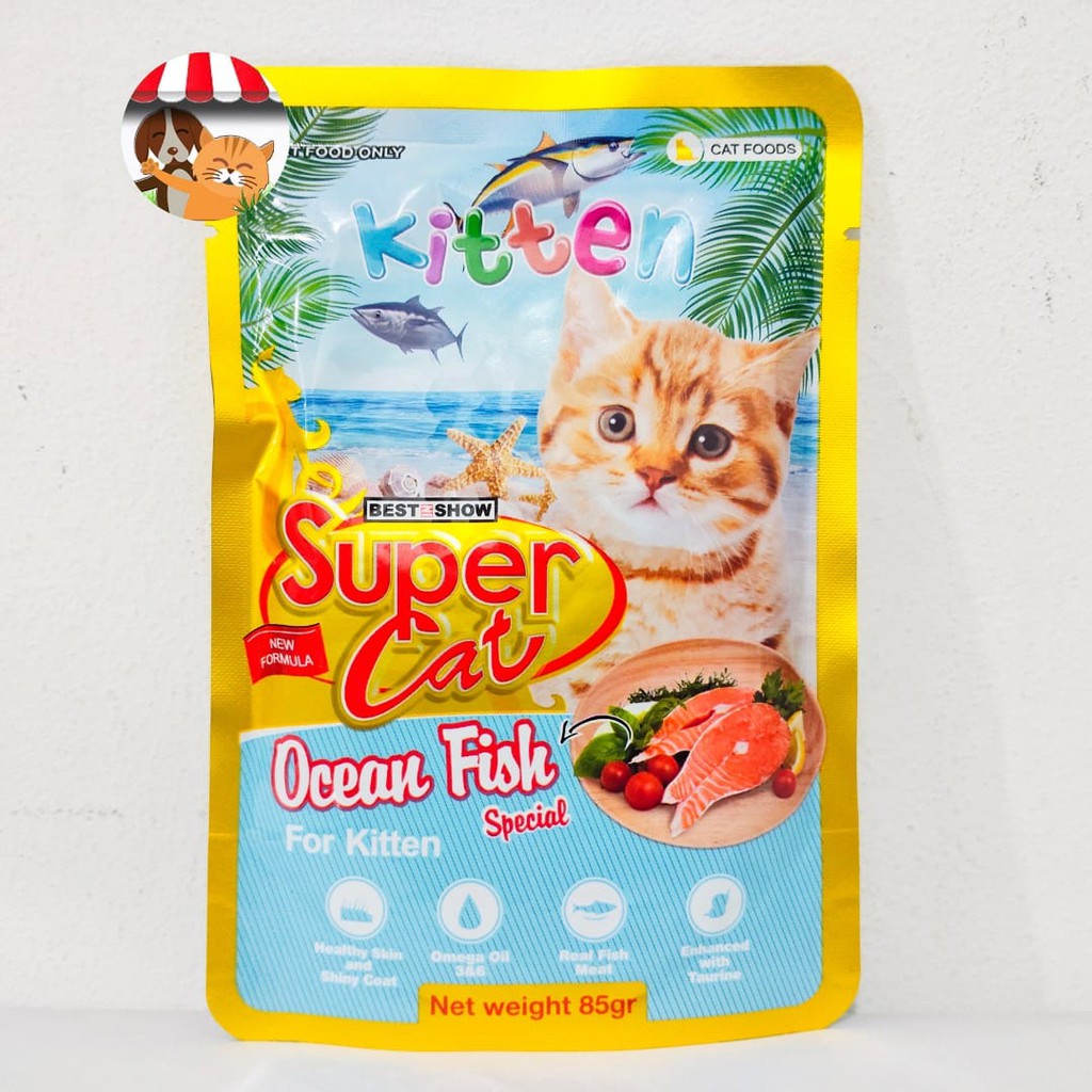 Super Cat Makanan kucing basah Supercat Pouch Kitten 85gr