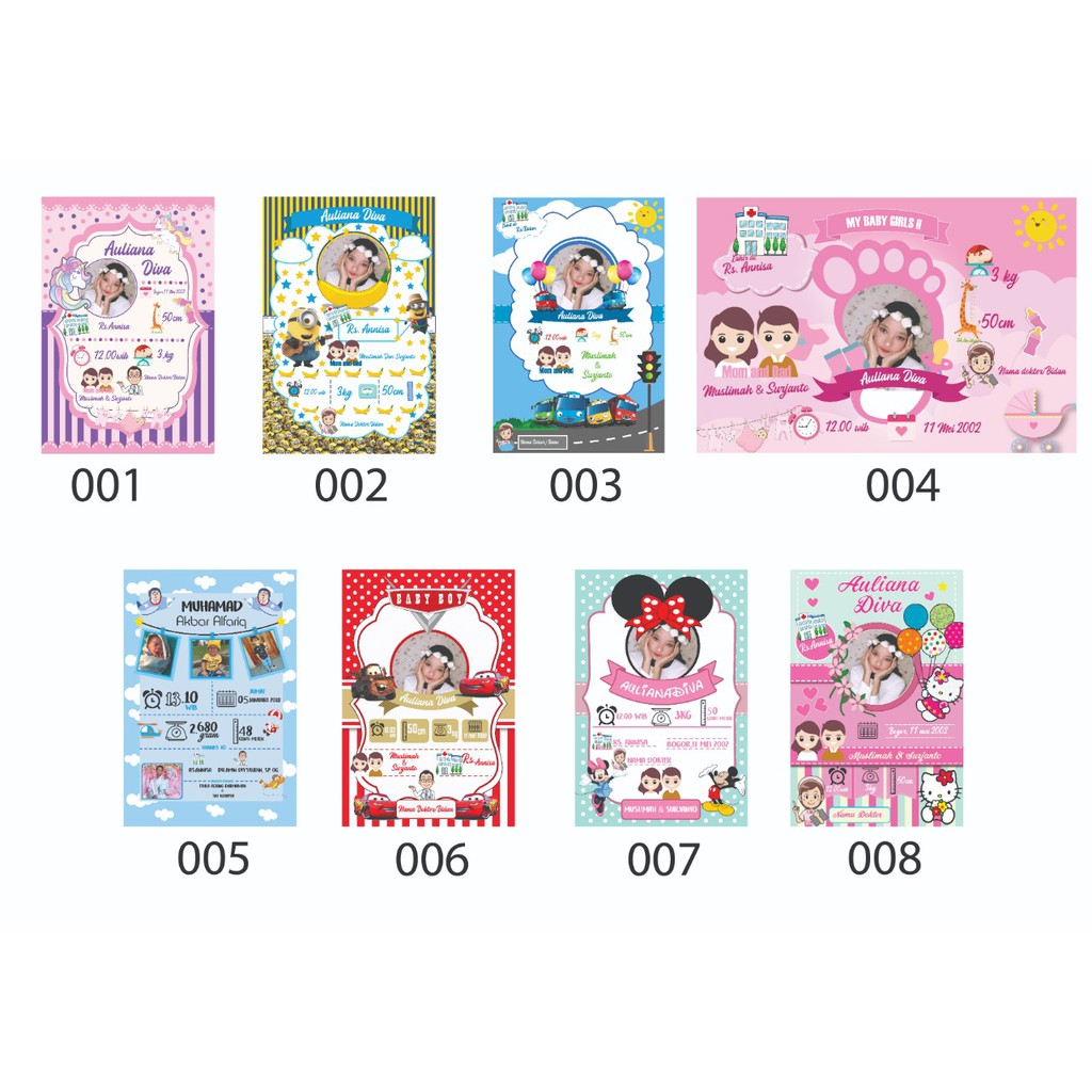cetak biodata anak/walldecor biodata/hiasan dinding biodata anak 1