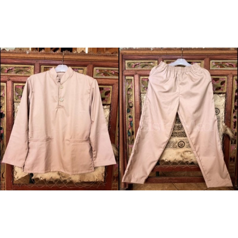 Baju Jaga Scrub Dokter/ Perawat/ Bidan model Shanghai Neck 2 Kancing