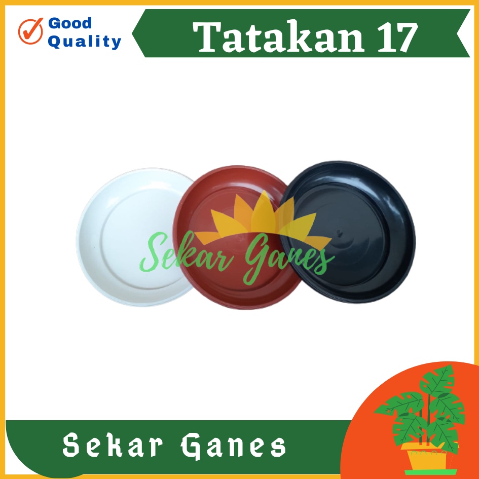 Sekarganes Alas Pot 17 Cm Hitam Putih Merah Bata Coklat Terakota Tatakan Pot 17 Cm Putih Merah Bata Hitam Alas Mawar Tray Gbl Eco - Tatakan Pot Bunga Tawon Putih