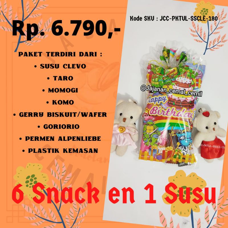 

PAKET ULANG TAHUN (ULTAH) 5 SNACK + 1 SUSU