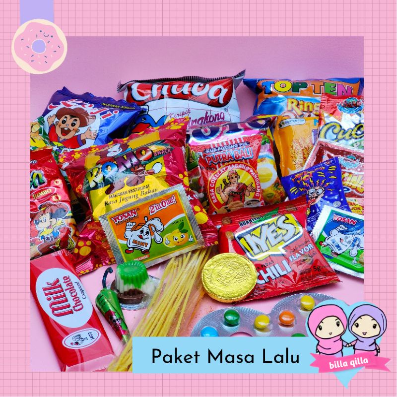 Jual PAKET MASA LALU JAJANAN JAMAN DULU GENERASI 90AN HAMPERS SNACK BOX
