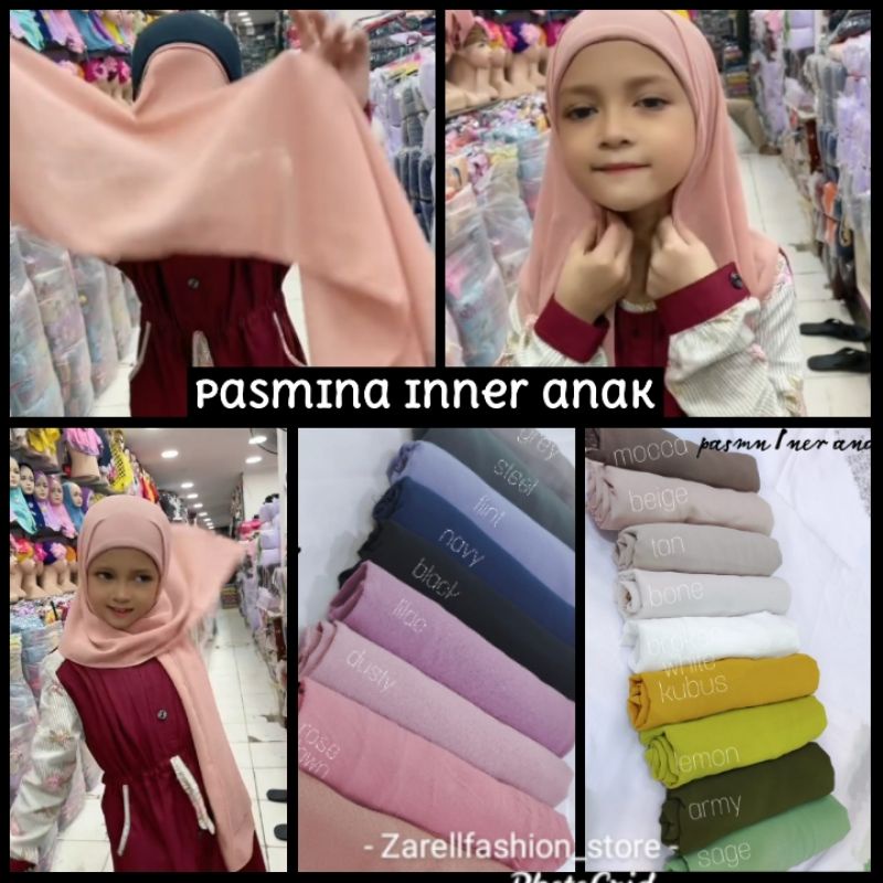 ZARELLMOUSLEM - PASHMINA INNER ANAK / khimar anak / bergo anak / jilbab kids