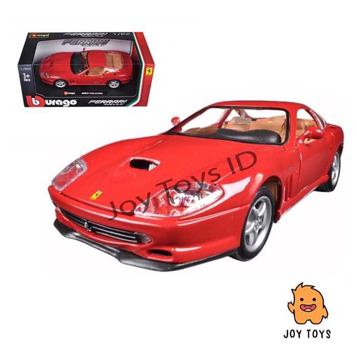 Diecast Bburago Mobil Balap Ferrari 550 Maranello Merah Skala 1:24