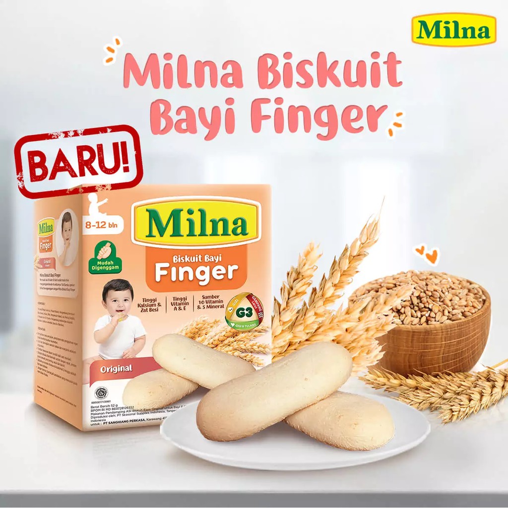 Milna Biskuit Bayi Finger Original 52gr (8-12 bulan)