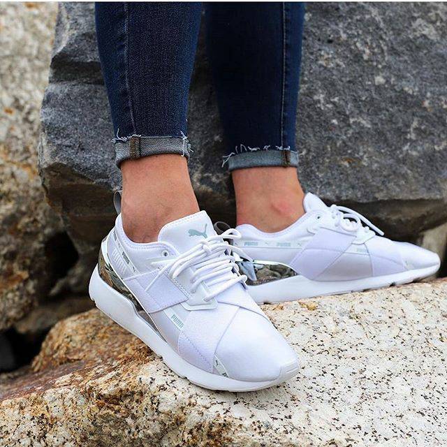 PREMIUM ORIGINAL Sepatu Puma Muse X - 2 Metallic Silver White Women Wanita
